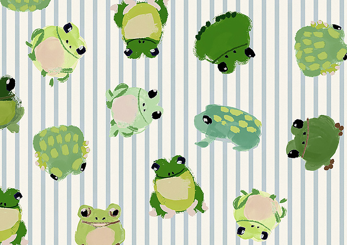 Wee Blue Bell Little Frogs, Pond - Made to Measure Curtains - Image 8